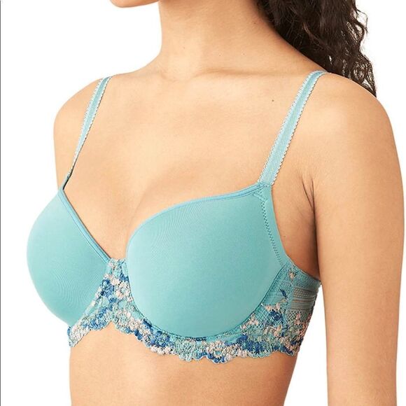 Wacoal Embrace Lace Contour Bra Bristol Blue - Picture 2 of 3